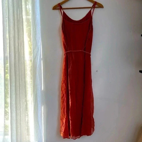 SUNDANCE Women’s Medium Forever Goddess Sheer Viscose Rope Tie Waist Maxi Dress - Picture 8 of 9